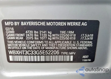 2016 BMW X1 xDrive28I z USA, uszkodzony, nr VIN WBXHT3C33G5E52206